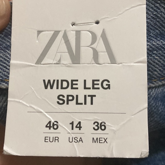 Zara TRF jeans Wide-leg split high waisted azul - Picture 11 of 15